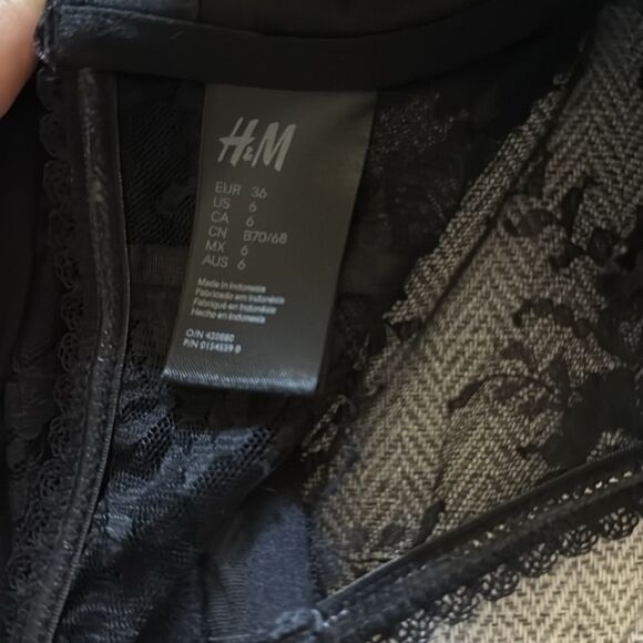 H&M Black Lace Bustier Corset size 6 - Picture 6 of 6